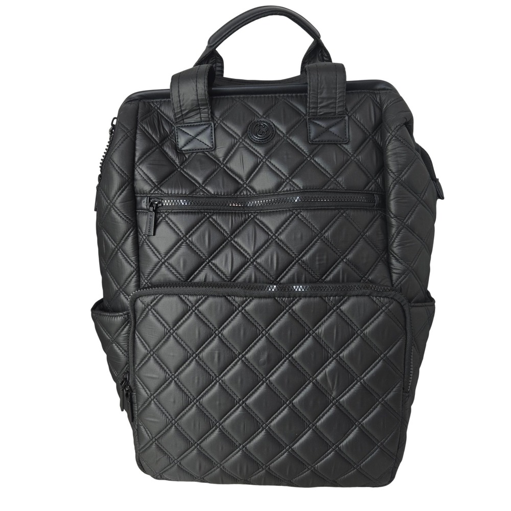 Joan & David Backpack Large Black Quilted Puffer Travel Work Laptop Bag #1105 - Picture 2 of 11